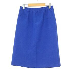Vintage Functionals Blue A-Line Skirt Pockets 90s Elastic Waist Business Casual